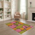 thumbnail image 2 of ODIKA 4'x6' Brown Earthy Modern Abstract Shapes Design Washable Area Rug Retro Inspired Bold Geometric and Organic Motifs for Home Office, Under Desk, Non-Slip Chair-Friendly, Flatwoven, 2 of 7
