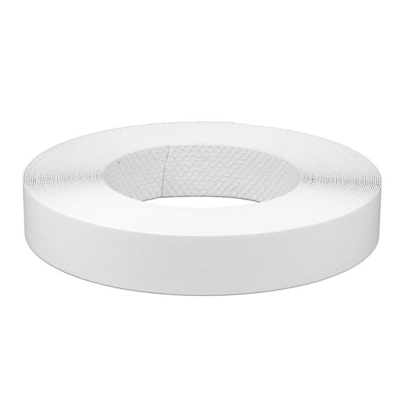 Furndiy White 7/8" x 50' Roll Pre-Glued Melamine Edge Banding, Iron on Edge Band, Hot Melt Adhesive, Furniture Restoration, Edging Cabinet Repairs, Based USA