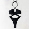 thumbnail image 4 of LEKWK One Piece Swimsuit Women Cutout Halter Crisscross Bathing Suit Slimming Cheeky Swimwear Summer Fashion Pool Party Vacation Beachwear, 4 of 8