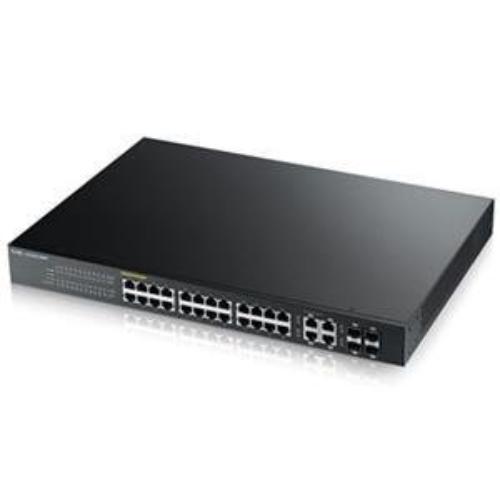 Zyxel 24-port Gbe Smart Managed Poe Switch 28 Ports Manageable 24 X Poe 4 X Rj-45 4 X Expansion Slots 10 100 1000base-t,... by ZyXEL