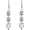S925 Hook Platinum plated, variant on Geometric Shaped Love Heart CZ Bridal 925 Sterling Silver Dangle Earrings for Wedding, Prom or Pageant