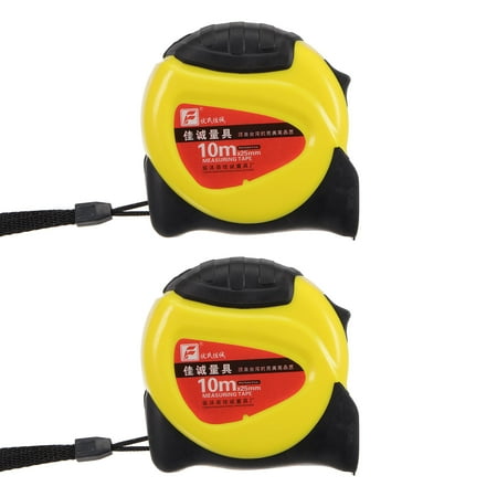 

Uxcell 32Ft/10m Tape Measure 1Inch Wide Blade with White Coated Yellow Black 2 Pack