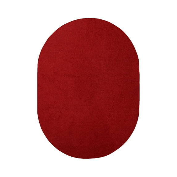 Furnish My Place Red 4' x 50' Oval Solid Color Rug Made In Usa