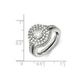 thumbnail image 3 of White Sterling Silver Sets Wedding Cubic Zirconia CZ Clear Ring Band, 3 of 3