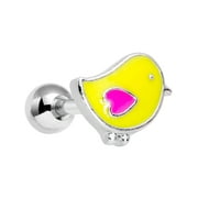 Body Candy 16G Unisex Stainless Steel Yellow Pink Spring Chick Birdie Cartilage Earring Tragus Jewelry 1/4"