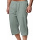 thumbnail image 4 of Pantalones de Lino Casual Suelto Cortado, Color Sólido Cordón Mezcla de Algodón para el Uso Diario, 4 of 6