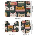 thumbnail image 3 of Wintry Cats Shower Curtain 4 Piece Sets with Rugs Toilet Lid Cover And Bath Mat Cute Animal Cat Waterproof Fabric Bath Curtains for Bathroom Decor, 3 of 8