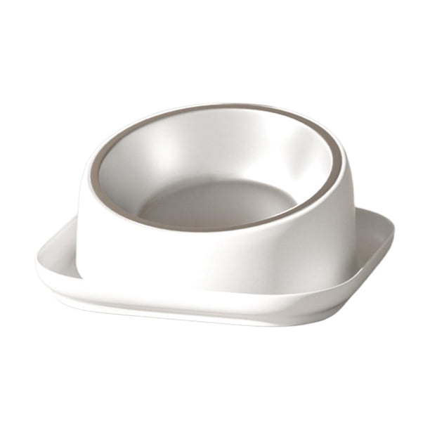 Cuenco elevado de acero inoxidable para mascotas, comedero para mascotas, bebedero para perros y gatos. Blanco