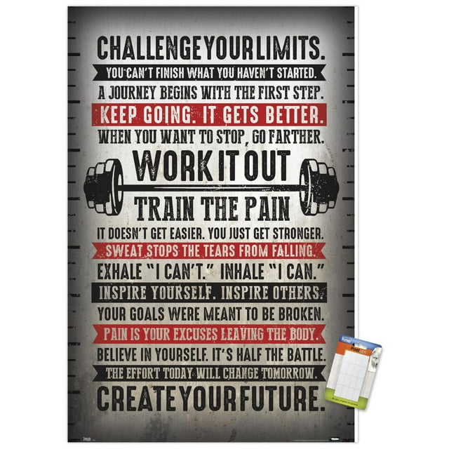 Challenge Your Limits Wall Poster, 14.725" x 22.375"
