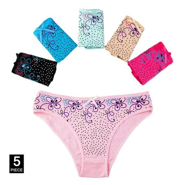 World Vision - 5pcs/set Plus size Cotton Panties Women's Cartoon Printing Cute Underwear Briefs Girls lingerie M-XXL - Walmart.com - Walmart.com