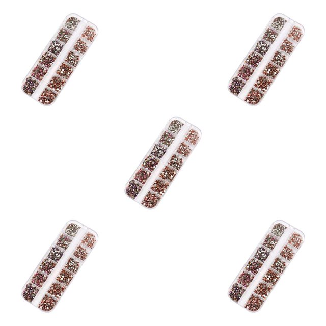 QualitChoice 1 Bag Glass Crystal Special-shaped Eye-catching Flat Bottom Easy to Paste Perfect Match Nail Rhinestones for Mobile Phone Type 6 5Set