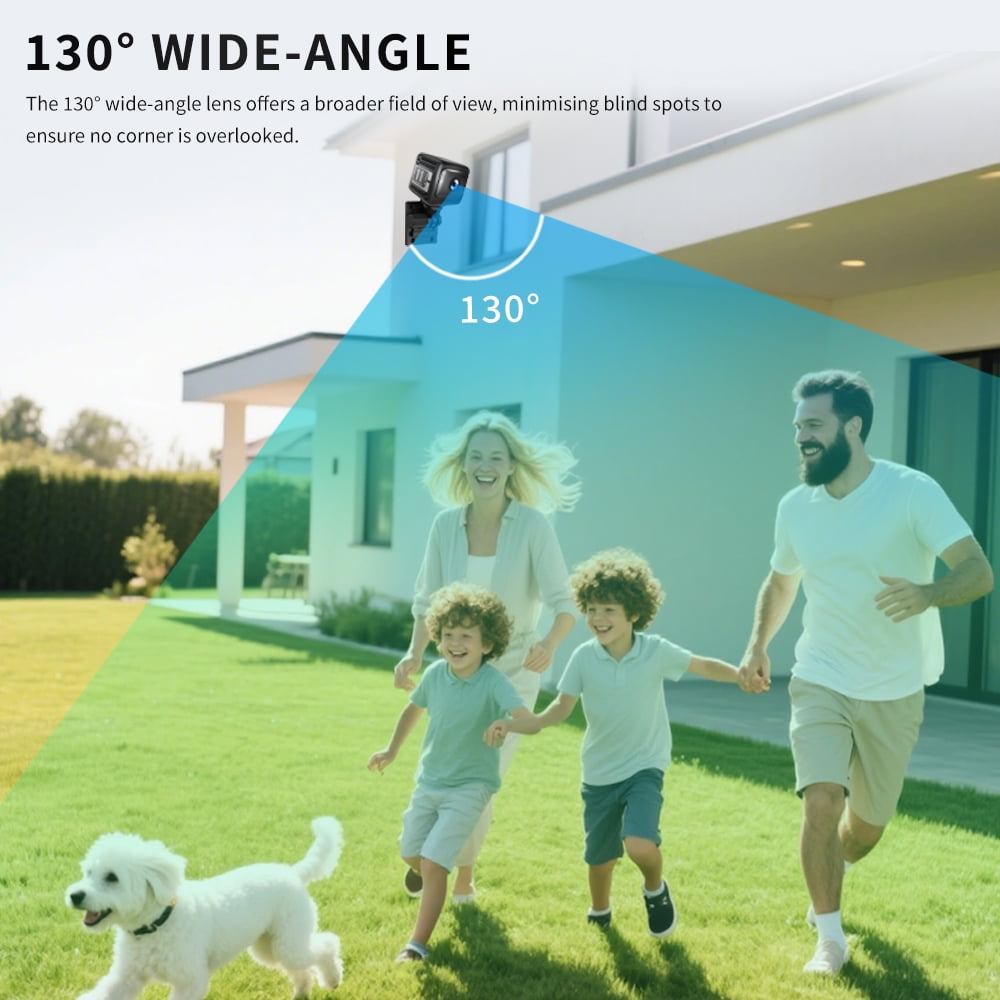 Mini Wireless Security Camera 1080P Battery Powered Indoor Outdoor PIR Motion Detection & 0 Lux Night Vision Cloud/SD Storage 4-User Live View Wire-Free Home Security Camera