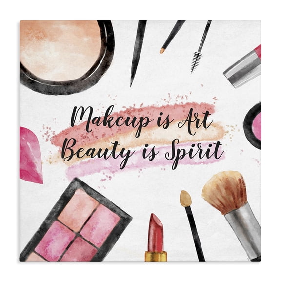 Stupell Industries Bohemian Makeup Is Art Fashion Modern Watercolor Canvas Art, 17 x 17, by Ziwei Li