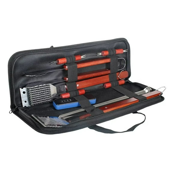 17pc BBQ Stainless Steel Grill Spatula Set Black