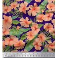 thumbnail image 1 of Soimoi polyester Crepe Fabric Tropical Leaves & Floral Fabric Prints By Yard 42 Inch Wide, 1 of 3