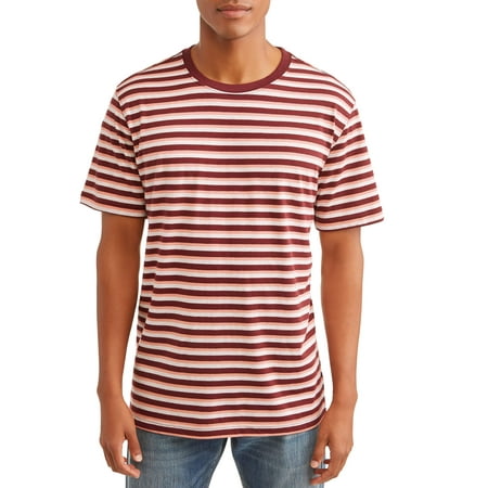George Big Men's Striped Short Sleeve Crewneck (George Best Football Shirt)