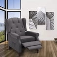 thumbnail image 3 of LVUYOYO Fabric Wingback Recliner Push Back Chair with Heat and Massage, Gray, 3 of 9