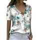 thumbnail image 2 of Cárdigan Para Mujer, Camisa Con Botones, Manga Corta, Cuello en V, Solapa, Estampado Floral, Blusas Casuales Odeerbi  ODB127554, 2 of 6
