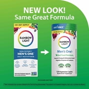 Mens One Multivitamin with Vitamin C, D and Zinc | 120 Vegetarian Caplets | by Rainbow Light