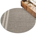 thumbnail image 2 of Flax Gray Round Living Room Rugs 6 ft, Oatmeal Beige Woven Fabric Texture Rustic Farmhouse Washable Area Rug with Non-Slip Sturdy Edge Binding Round Carpet for Kitchen Office Bedroom, 2 of 9