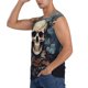 thumbnail image 3 of Balery Vintage Leaf Flower Skull Camisetas sin mangas para hombre, absorbe la humedad y protege contra el mal olor.-XX-Large, 3 of 7