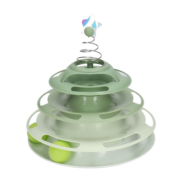 Tocadiscos para Gatos Juguete para Aliviar el Aburrimiento Tocadiscos Interactivo de 4 Niveles Bolas de Juguete para Gatos con Estrella de Primavera para Suministros para ANGGREK Otros