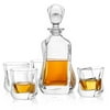 JoyJolt Aurora Crystal Whiskey Decanter Set with 4 Whiskey Glasses