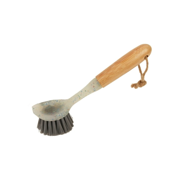 Speckled Kitchen Dish Brush with Bamboo Handle, 9.00x2.3x2.7 inches, Long Bristles for Deep Cleaning