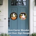 thumbnail image 3 of Front Door 7.87in Wooden Bunny Round Hanging Sign Easter Wall Porch Decoration, 3 of 5