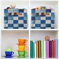 thumbnail image 6 of Yayeee Canvas Storage Basket with Handles for Shelves Fabric Bins Closet Organizer, Blue and Gray Plaid Pattern, 6 of 8
