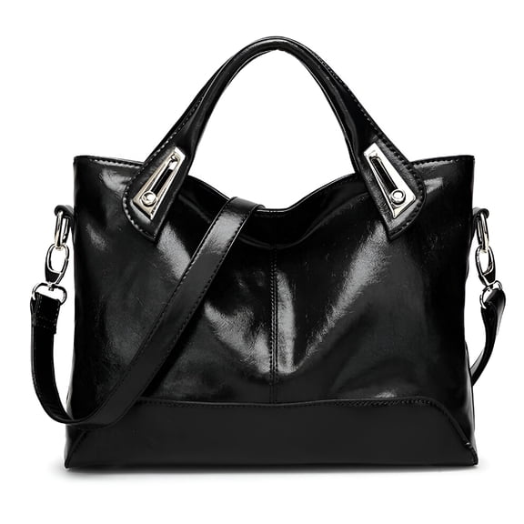 GASTROPOD Women'S Leather Vintage Tote Handbag Top Handle Pu Leather Shoulder Bag Purse Black Black Tote Bag