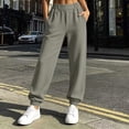 thumbnail image 4 of AherBiu Jogging Pants for Women Cinch Bottom Sweatpants Baggy Loose Fitted Elastic Waisted Casual Sweat Pants with Pockets(Medium,Dark Gray), 4 of 8