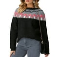 thumbnail image 6 of Cueply Sweaters for Women Long Sleeve Chunky Fuzzy Knit Pullover Sweater Tops Trendy Patterns, 6 of 9