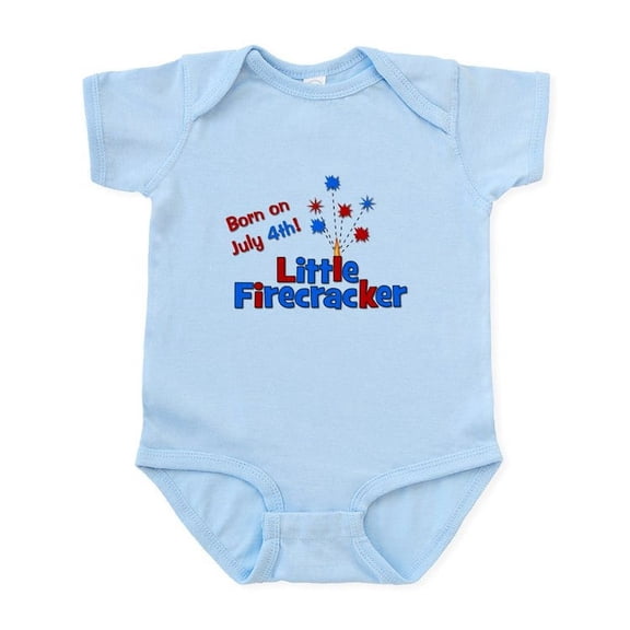 CafePress - Born On July 4Th Little Firec Infant Bodysuit - Baby Light Bodysuit, Size Newborn - 24 Months
