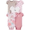 thumbnail image 1 of Carter's Baby Girls' 5 Pack Bodysuits, Floral Heart Bunny, 3 Months, 1 of 1