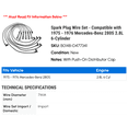 thumbnail image 2 of Spark Plug Wire Set - Compatible with 1975 - 1976 Mercedes-Benz 280S 2.8L 6-Cylinder, 2 of 2