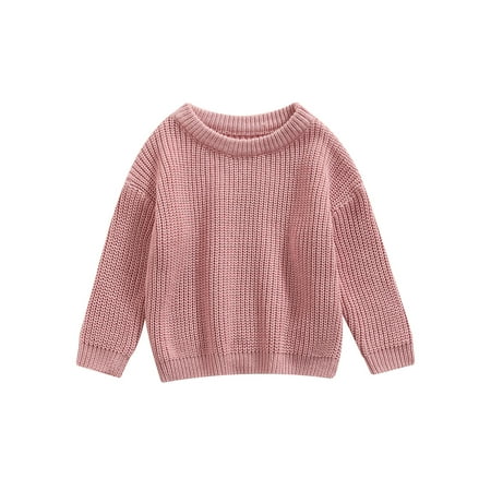 

Gwiyeopda Toddler Baby Girls Boys Knit Sweater Long Sleeve Crewneck Loose Fit Knitwear Pullover Tops