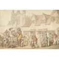 thumbnail image 2 of Thomas Rowlandson 24x17 Gold Ornate Framed and Double Matted Museum Art Print Titled - Figures Outside a Coaching Inn, 2 of 4
