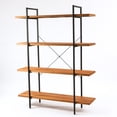 thumbnail image 4 of HomeStock Vintage Variety 4-Shelf 66.5" H X 51.2" W Pine Wood Metal Frame Etagere Bookcase, 4 of 9