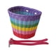 thumbnail image 3 of Cesta de bicicleta para niños Imitación delantera de canasta de ratán Cesta de canasta de arco iris canasta de bicicleta de almacenamiento para viajes Correas de color rosa, 3 of 8