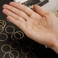 thumbnail image 4 of Unique Bargains 50 Pack 25mm Brass Hollow Circle Bezel Round Linking Rings(Gold), 4 of 4