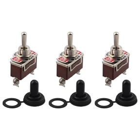 3 Pieces Waterproof Momentary Toggle Switches SPDT Single Pole Double Throw Heavy Duty 20A 125VAC 15A 250VAC with Secure Screw Terminal Connectors