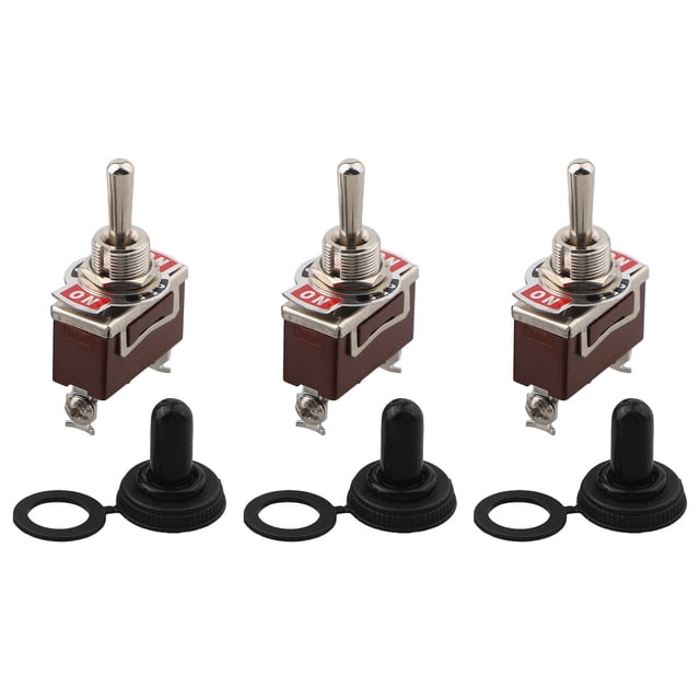 Heavy Duty Waterproof Toggle Switch 20A125VAC Momentary On Off (On) Pack of 3