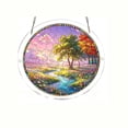 thumbnail image 2 of Round Acrylic Puzzle Suncatcher - Stained Glass Style Window Hanging Dreamy For Home Decor, 2 of 6