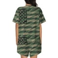 thumbnail image 3 of Rocae Jungle Green Camo USA Flag for Two Piece Sleepwear Pajamas Sets for Women Soft Short-Sleeved Pjs with Lounge Shorts Small, 3 of 9