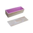 thumbnail image 4 of Moldes rectangulares de silicona para jabón con tapa de madera, flexibles y hechos a mano. Rosa, 4 of 9