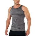 thumbnail image 1 of pstuiky Camiseta sin mangas para hombre, Camiseta deportiva informal de cuello redondo para hombre, de moda, color sólido Chaleco de hombre l, 1 of 7