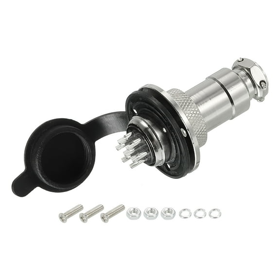 Aviation Connector GX20 7Pin 20mm Silver Male Female Panel Metal Aviation Wire Connector with Aviation Plugs Cap