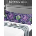 thumbnail image 5 of Purple Green Flowers Body Pillow Covers, Watercolor Vintage Botanical Soft Bed Throw Pillowcases Breathable Cooling Long Lumbar Body Pillow Sham Cover for Bed Sofa 20''x54'', 5 of 7