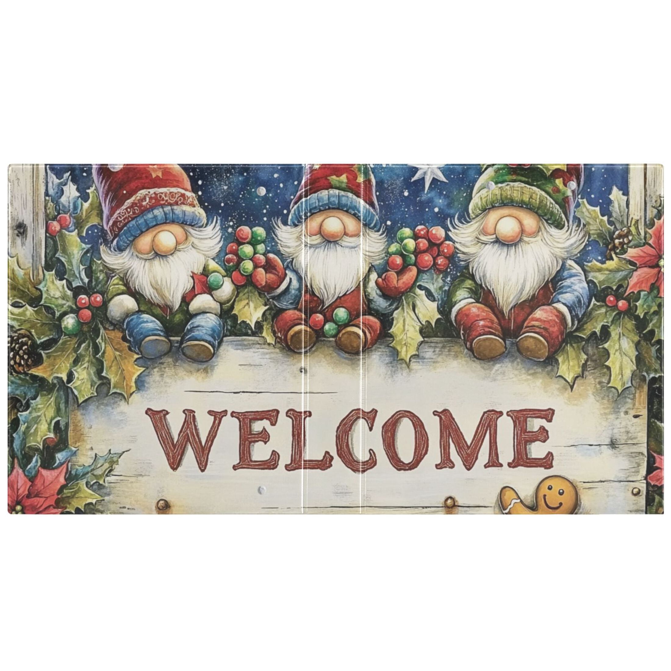Christmas Gnomes Welcome 3 Ring Binders 1.5 inch Hardcover File Folders with Interior Pockets A4 Size Organizer for School Office Hospital